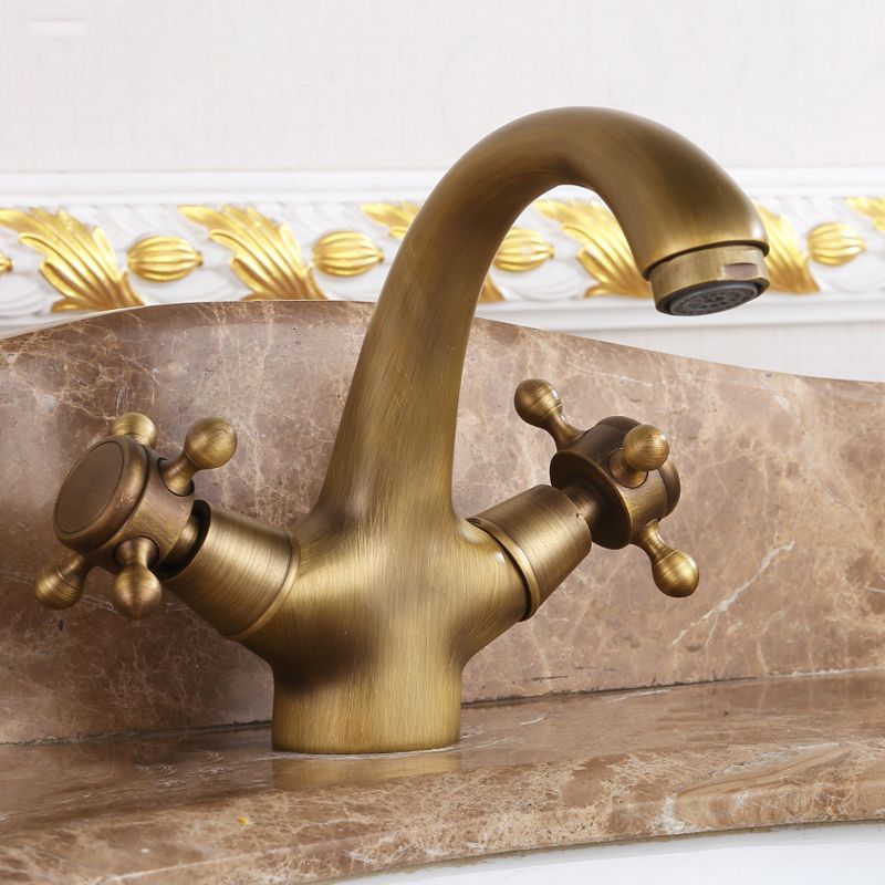 Button Handle Widespread Bathroom Faucet Industrial Sink Faucet