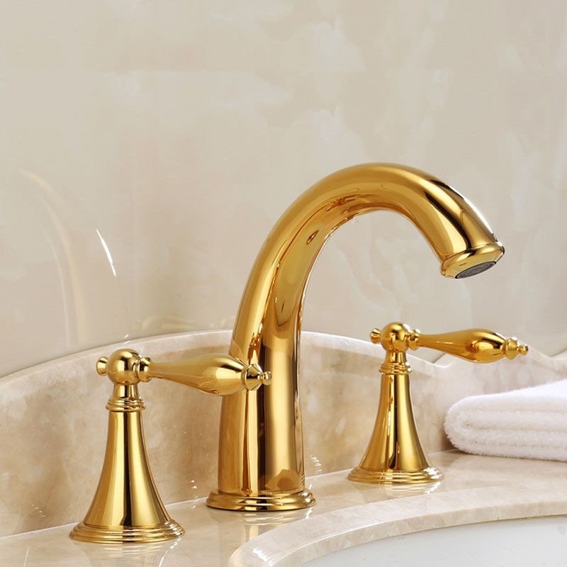 Traditional Roman Bathtub Faucet Set Copper Fixed Deck Mount with Handles