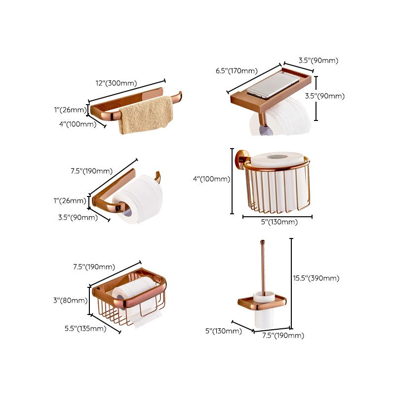 6-piece Bathroom Accessory Set Vintage Brass Bath Hardware Set
