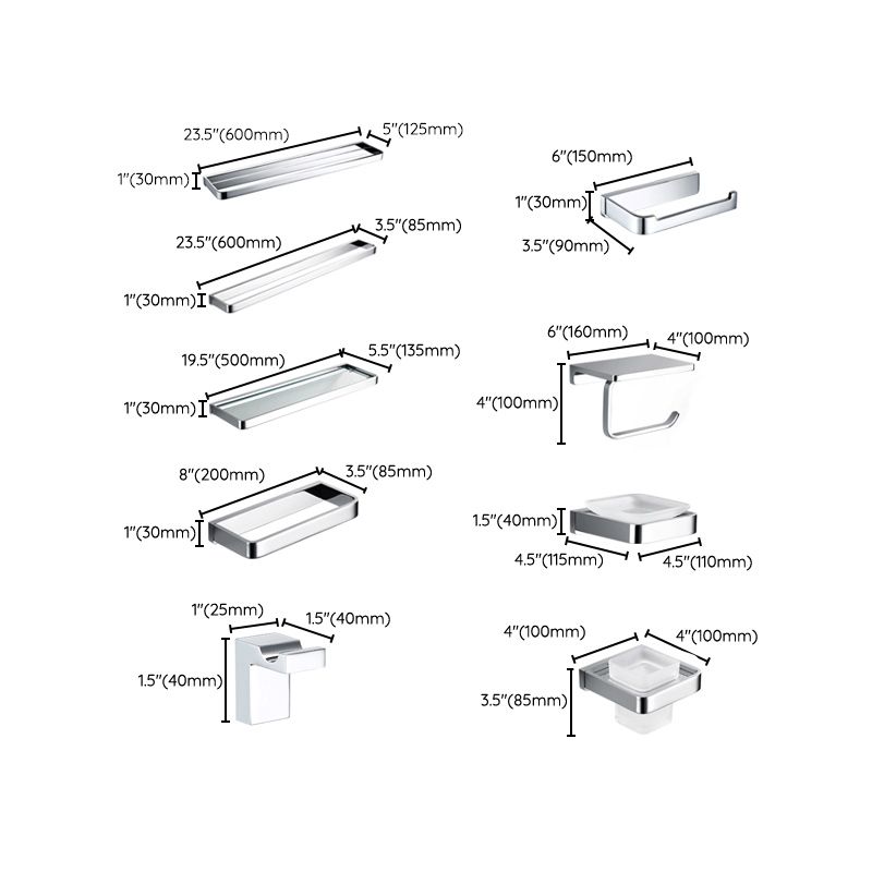 5-piece Bathroom Accessory Set Modern Polished Chrome Bathroom Set