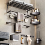 Modern bathroom accessory set Bathroom shelf Towel bar gray bathroom accessory set