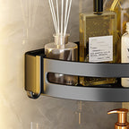 Black Aluminum Bathroom Accessory Set Modern Bathroom Shelf / Towel Bar & Paper Holder