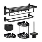 Modern Bathroom Accessory Set Bath Shelf Towel Holder Matte Black Bath Hardware Set