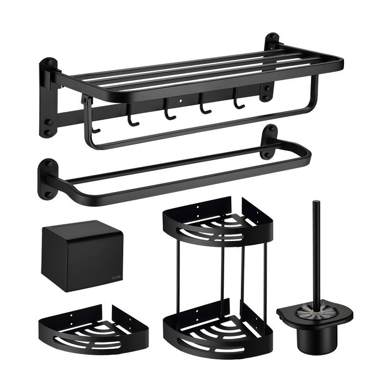 Modern Bathroom Accessory Set Bath Shelf Towel Holder Matte Black Bath Hardware Set