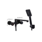 Modern Bathtub Faucet Trim Black Wall Mounted Swivel Spout with Hand Shower