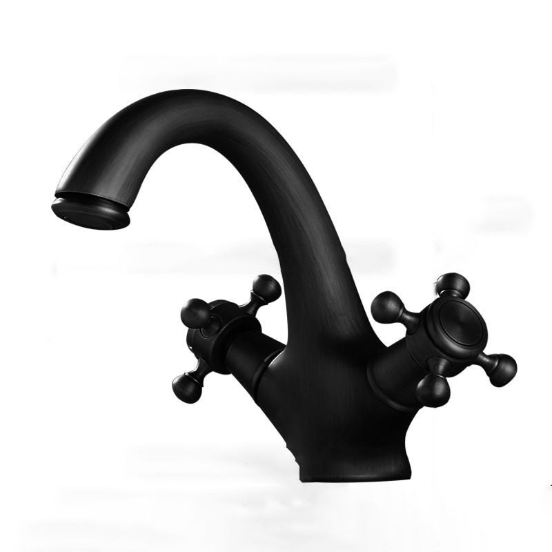 Glam Style Copper Tub Faucet Low Arc Deck Mounted Tub Faucet Set
