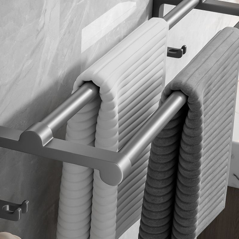 Gray bathroom accessories as a single piece or as a set with towel holder/bathroom shelf/robe hooks