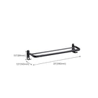 Contemporary bathroom accessory set with black finish and bath shelf/towel bar