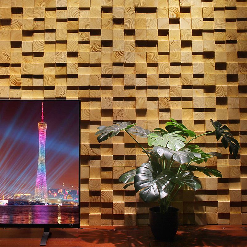 Wood Mosaic Cladding Shiplap Glue Contemporary Interior Wall Cladding