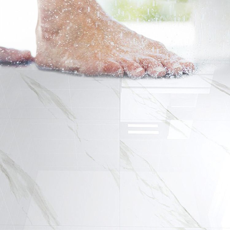 Modern PVC flooring with marble pattern, Peel & Stick vinyl floor planks