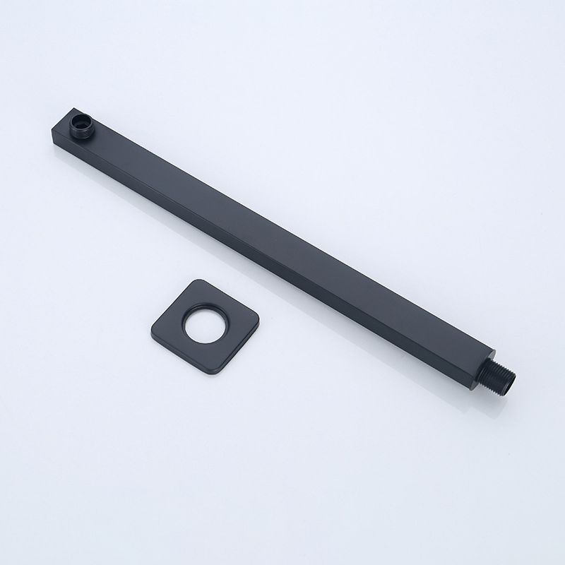 Black Square Fixed Shower Head Modern Style Wall Mounted Shower Head