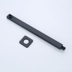 Black Square Fixed Shower Head Modern Style Wall Mounted Shower Head