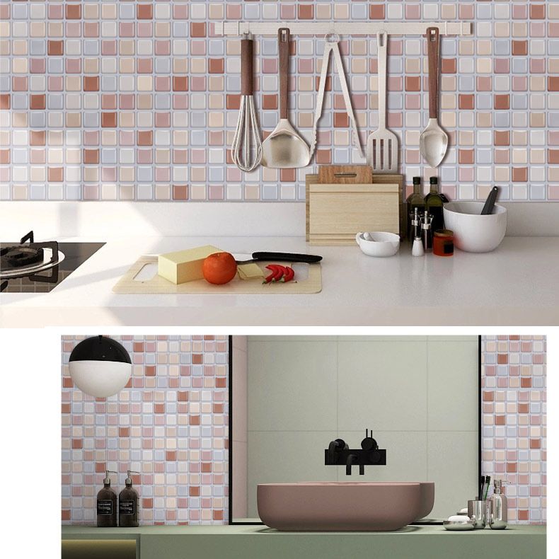 Peel and Stick PVC Tile Kitchen Waterproof Mosaic Backsplash Wall Tile