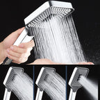 Modern Hand Shower Head Square Three-Stage Drop Resistance Spray Head