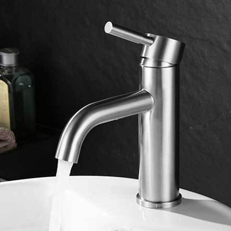 Modern Silver Washbasin Mixer Single Lever Bathroom Faucet with Lever Handle