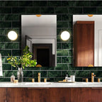 Mosaic tiles peel and attach tiles PVC backsplash peel and attach wall tiles in green