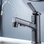 Vessel Sink Faucet Modern Pull-Out Bathroom Faucet with One Lever Handle