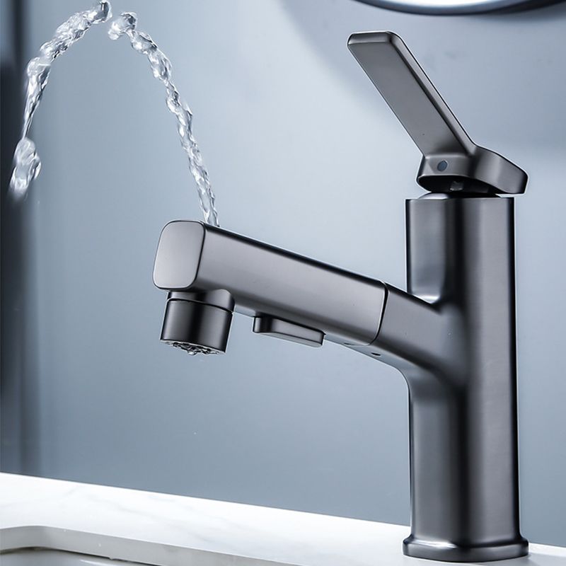 Vessel Sink Faucet Modern Pull-Out Bathroom Faucet with One Lever Handle
