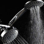 Modern Style Shower Heads Dual Wall Mounted Round Metal Dual Shower