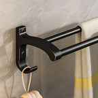 Black Aluminum Bathroom Accessory Set Modern Bathroom Shelf / Towel Bar & Paper Holder