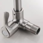 Modern Bridge Water Faucet 304 Stainless Steel Knob Handle Swivel Spout Wall Mounted Faucet