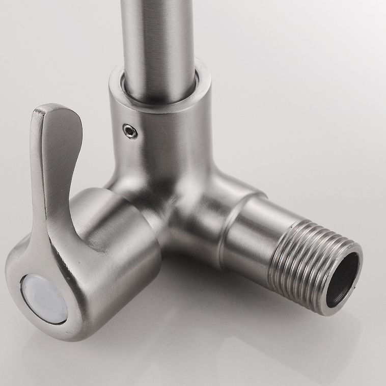 Modern Bridge Water Faucet 304 Stainless Steel Knob Handle Swivel Spout Wall Mounted Faucet