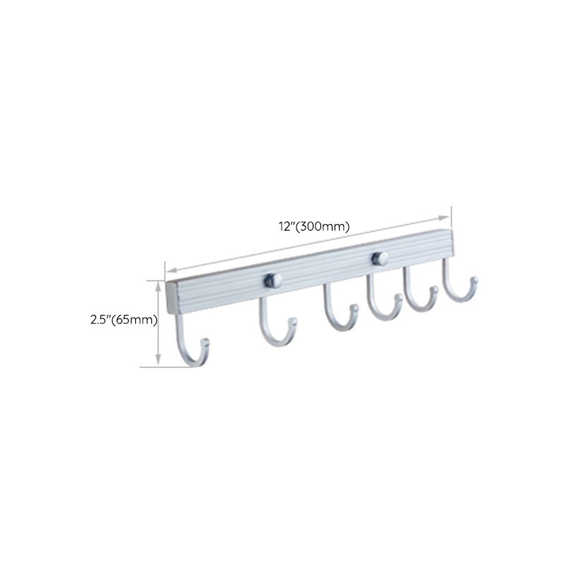 Silver Contemporary Bathroom Hardware Set Stainless Steel Aluminum Bathroom Set