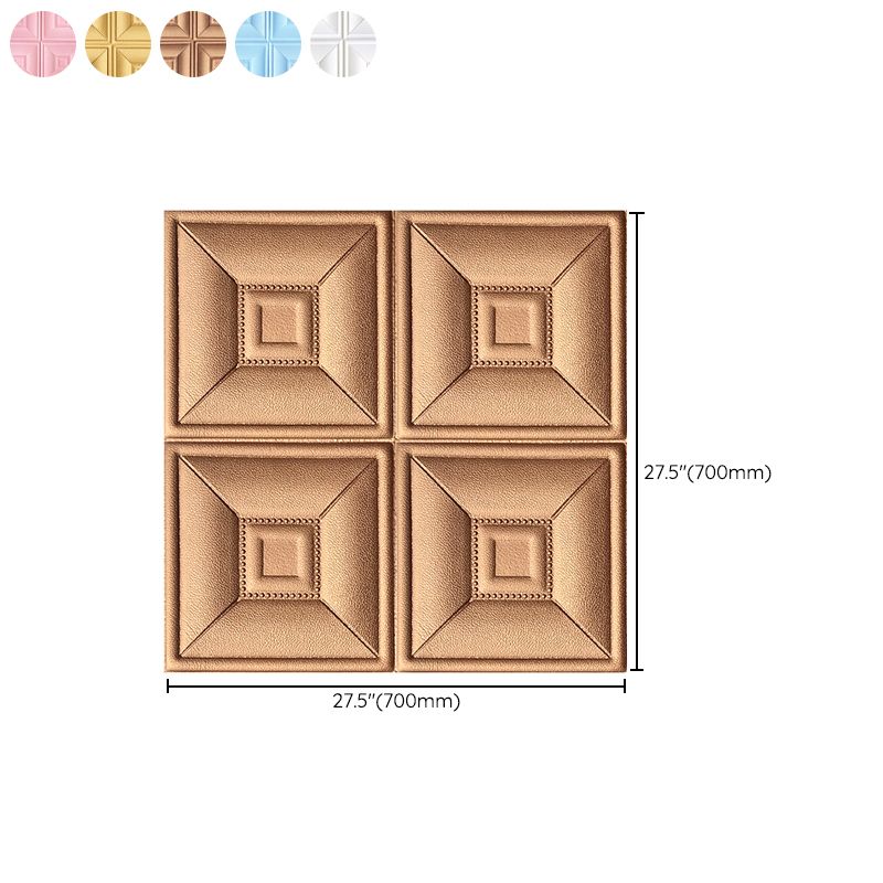 Glam peel and stick wall covering made of foam with 3D embossed panel