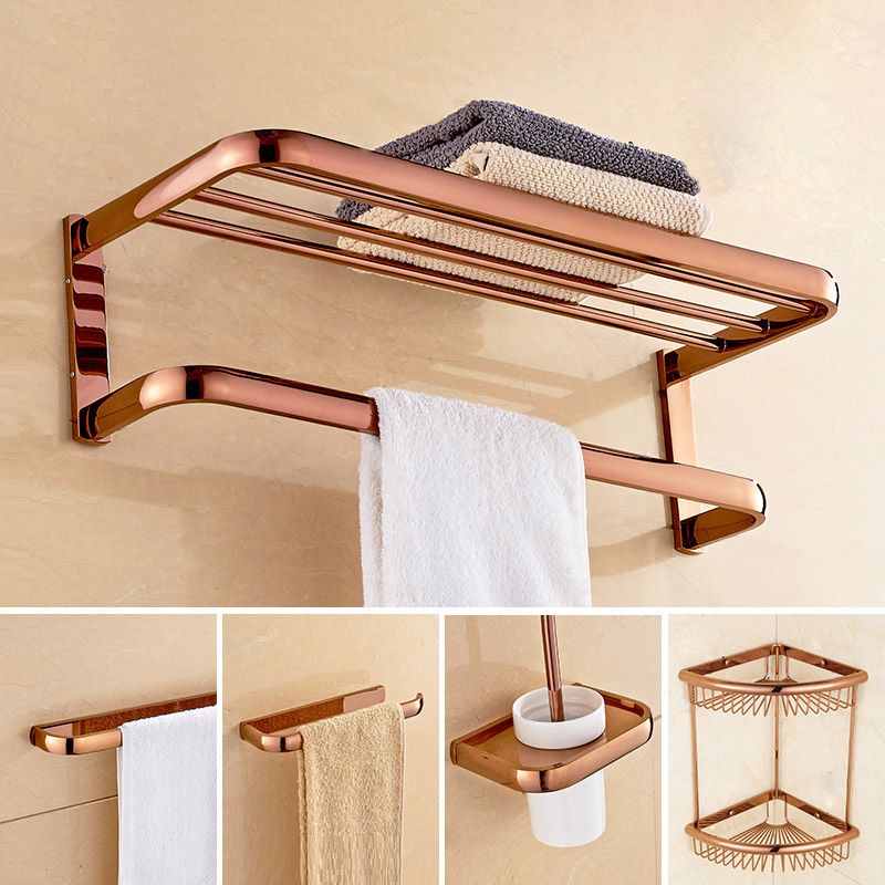 5-piece Vintage Bathroom Accessory Set Brass Bathroom Fittings Set