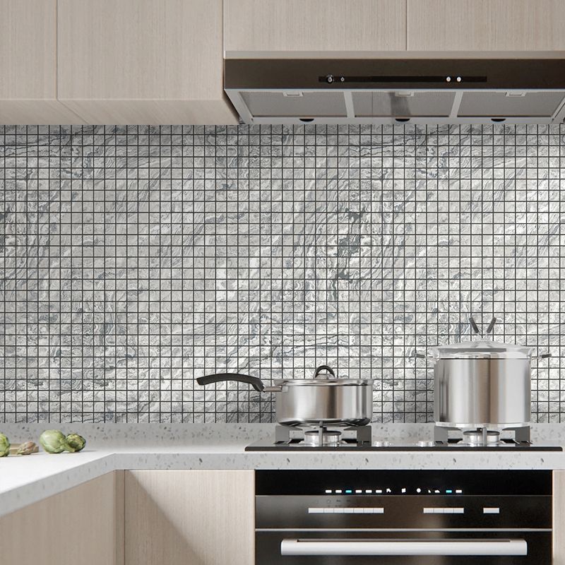 Mosaic Tile Peel and Stick Tile PVC 3D Kitchen Backsplash Peel and Stick Wall Tile