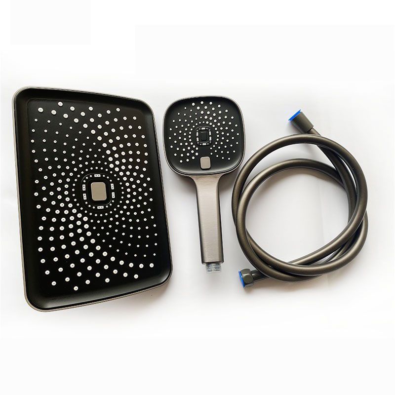 Black Large Shower Head Standard Spray Pattern with Hand Shower