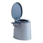 Contemporary plastic floor-mounted toilet bowl with toilet seat for the bathroom