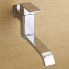 Contemporary Wall Mounted Bathroom Faucet Lever Handles Low Arc Swivel Brass Faucet