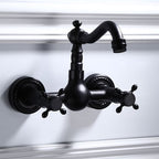 Traditional Wall Mounted Metal Bathtub Filler Low Arc Waterfall Bathroom Faucet