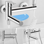Wall-mounted metal swivel bathtub filler with single lever handle
