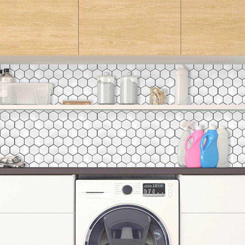 Peel-and-Stick Tiles Hexagonal Waterproof PVC Peel & Stick Mosaic Tile for Shower
