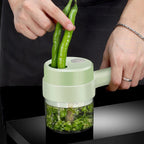 SnijGemak 4-in-1 Electric Vegetable Slicer – Rechargeable & With Collection Bin