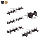 5-piece traditional bathroom accessory set brushed brass bathrobe hooks