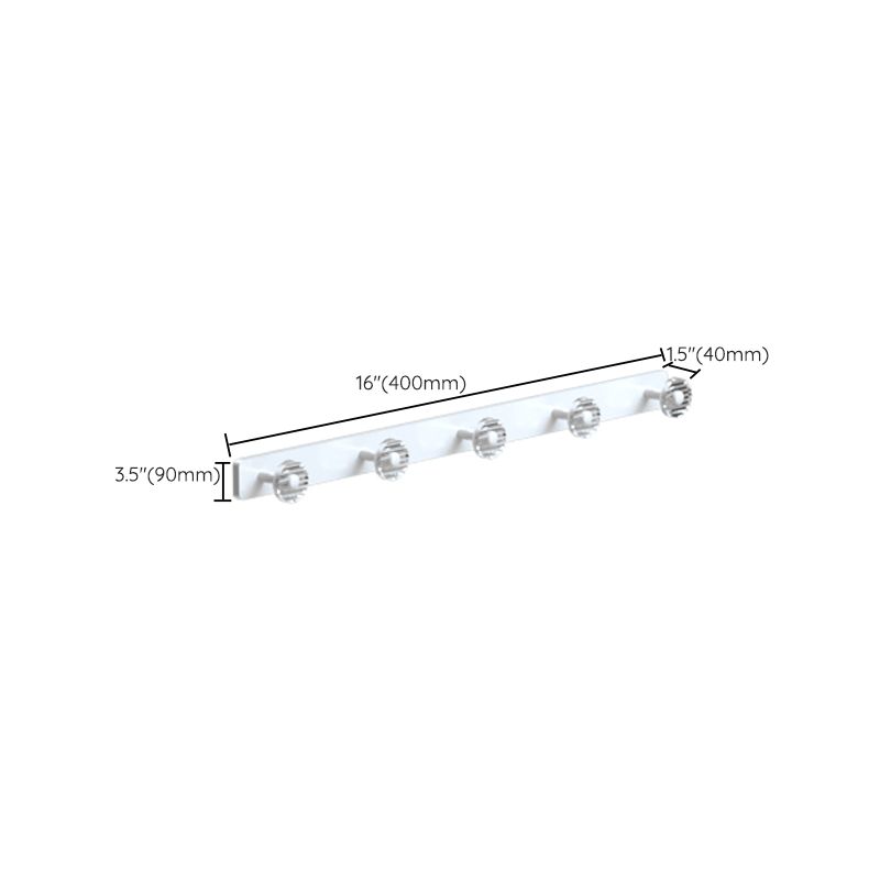 White Metal and Acrylic Bathroom Accessories as a Single Piece or in a Set with Bathroom Shelf