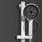 Round Shower Set White Wall Mounted Hand Shower Lever Handle Shower Hose Swiveling Shower Set