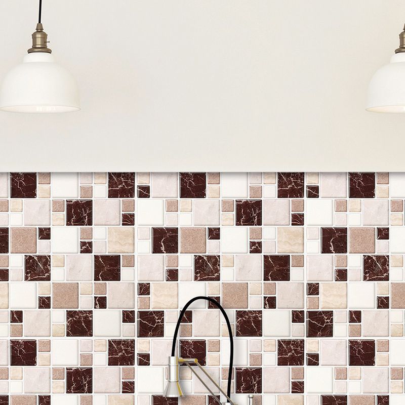 Pattern Matte Color Stone Peel and Stick Mosaic Tile Peel and Stick Tile Set of 2