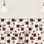 Pattern Matte Color Stone Peel and Stick Mosaic Tile Peel and Stick Tile Set of 2