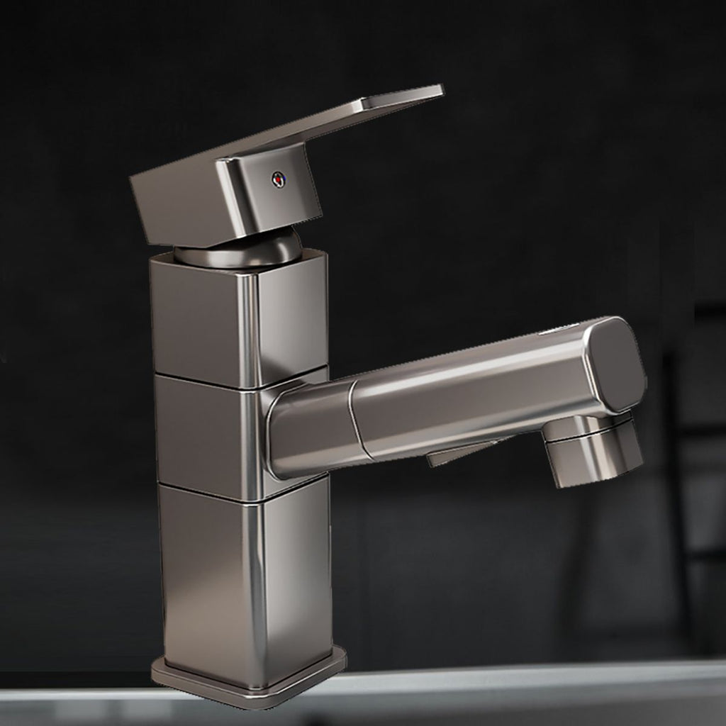 Contemporary bathroom sink faucet single-handle swivel spout sink faucet