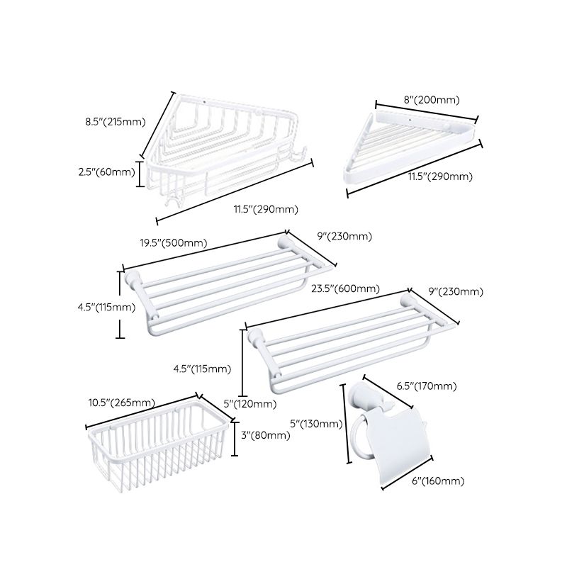 Contemporary white bathroom accessories as a single piece or in a set