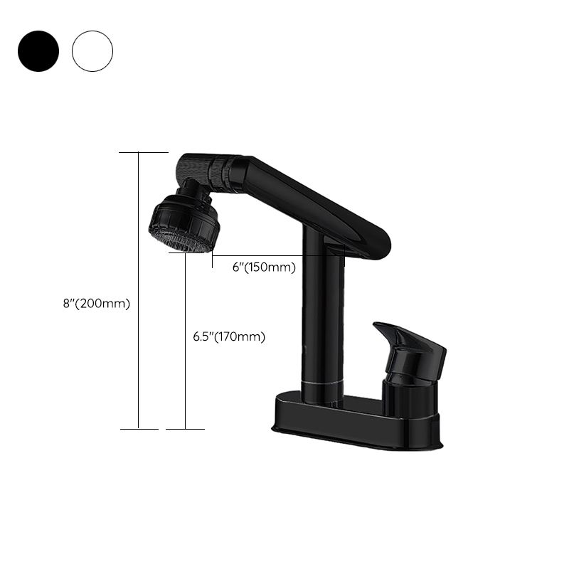 Modern Style Sink Faucet Copper Handle Low Arc Pull-Out Sink Faucet