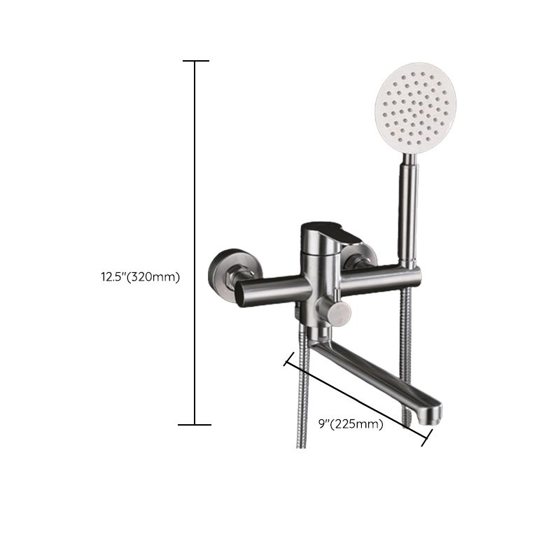 Wall-mounted metal bathtub filling low arch swivel bathtub mixer