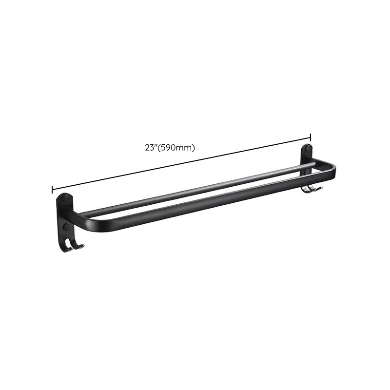 Modern Classic Bathroom Hardware Set Matte Black Bathrobe/Towel Bar & Bathroom Shelf
