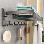 Gray bathroom accessories as a single piece or as a set with towel holder/bathroom shelf/robe hooks