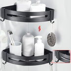 Modern Classic Bathroom Hardware Set Matte Black Bathrobe/Towel Bar & Bathroom Shelf