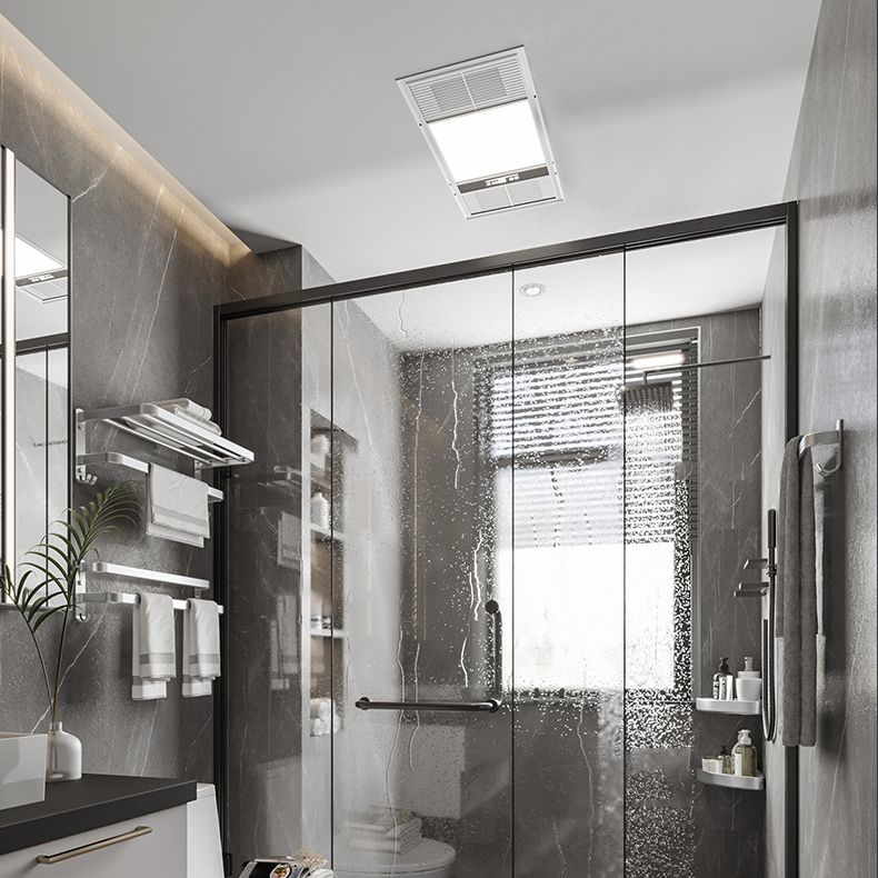 7-piece Bathroom Accessory Set Modern Aluminum Bathroom Set in Silver